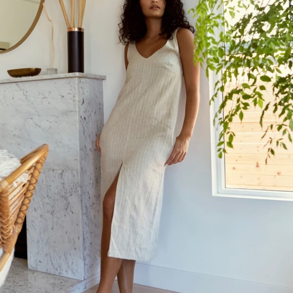 Whimsy and Row | Luna Dress | Stripe Linen